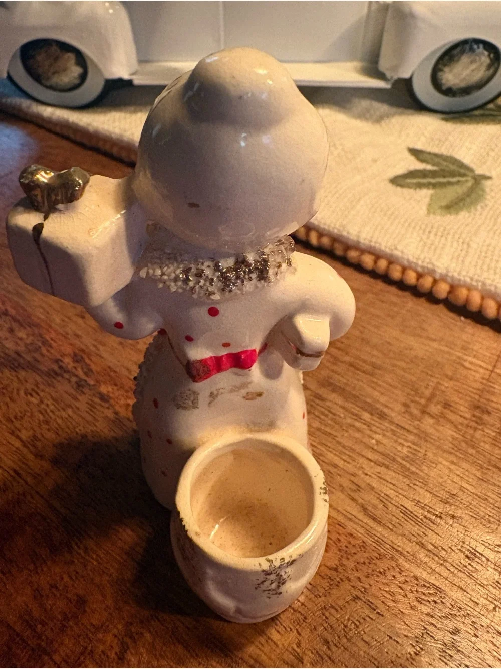 Vintage Holiday Mrs. Claus Ceramic Figurine - White & Red